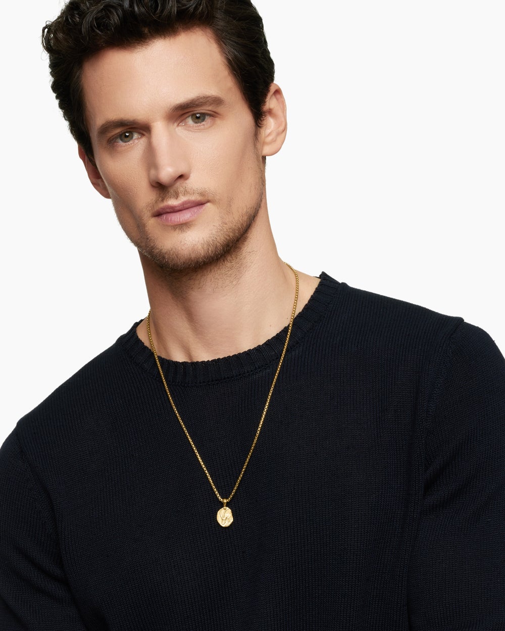 Mens Capricorn Amulet in 18K Yellow Gold, 17mm