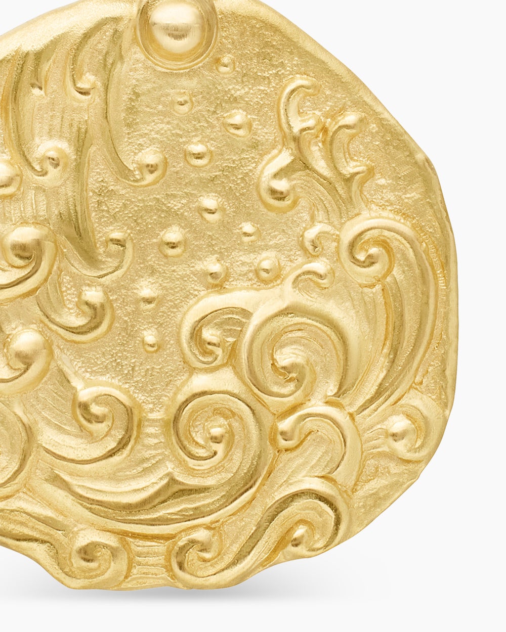 Mens Aquarius Amulet in 18K Yellow Gold, 17mm