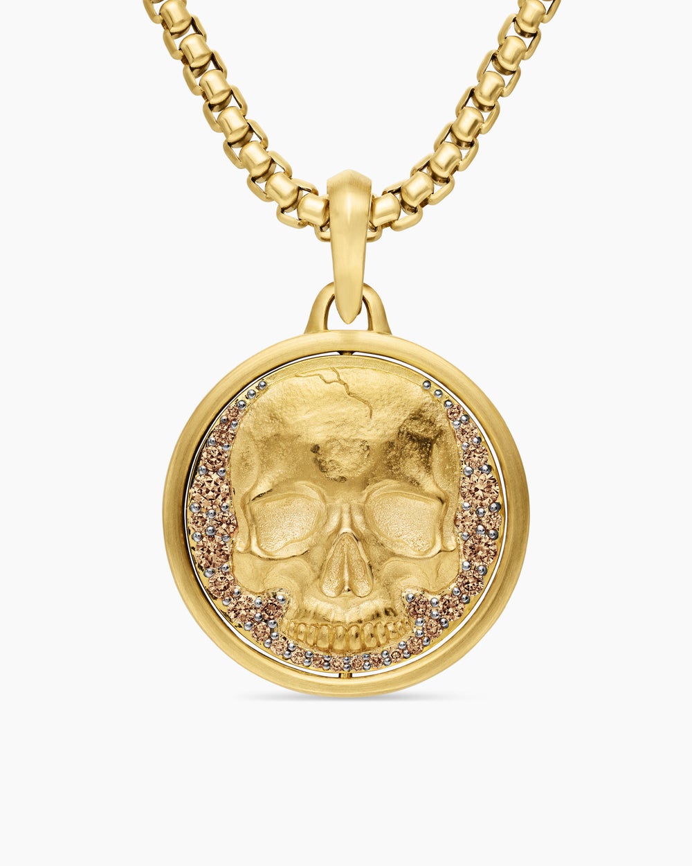 Amulette Duality Vie et Mort en or jaune 18 carats avec diamants, 24 mm homme