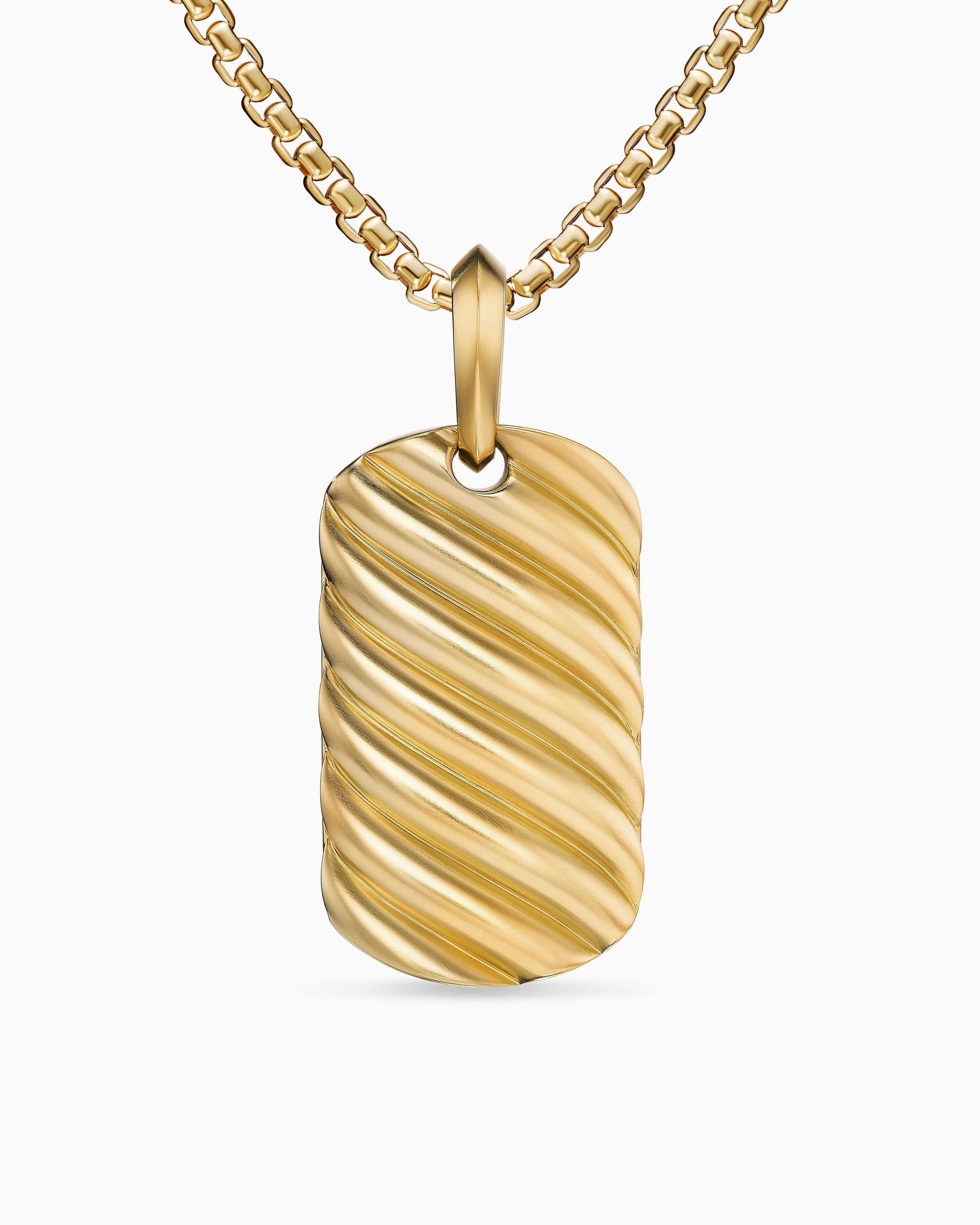M&eacute;daille Sculpted Cable en or jaune 18 carats, 27 mm homme 