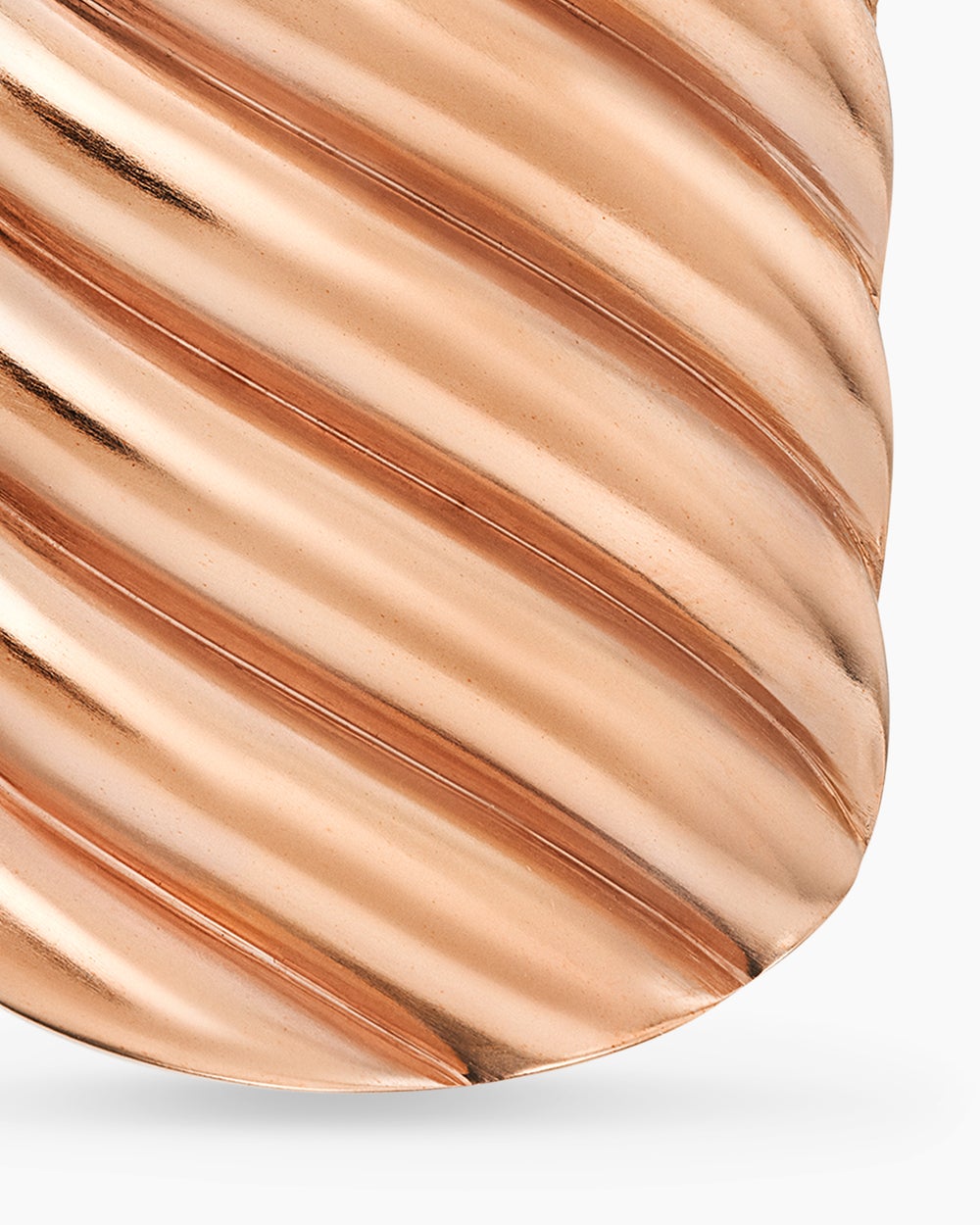 Mens Sculpted Cable Tag in 18K Rose Gold, 35mm