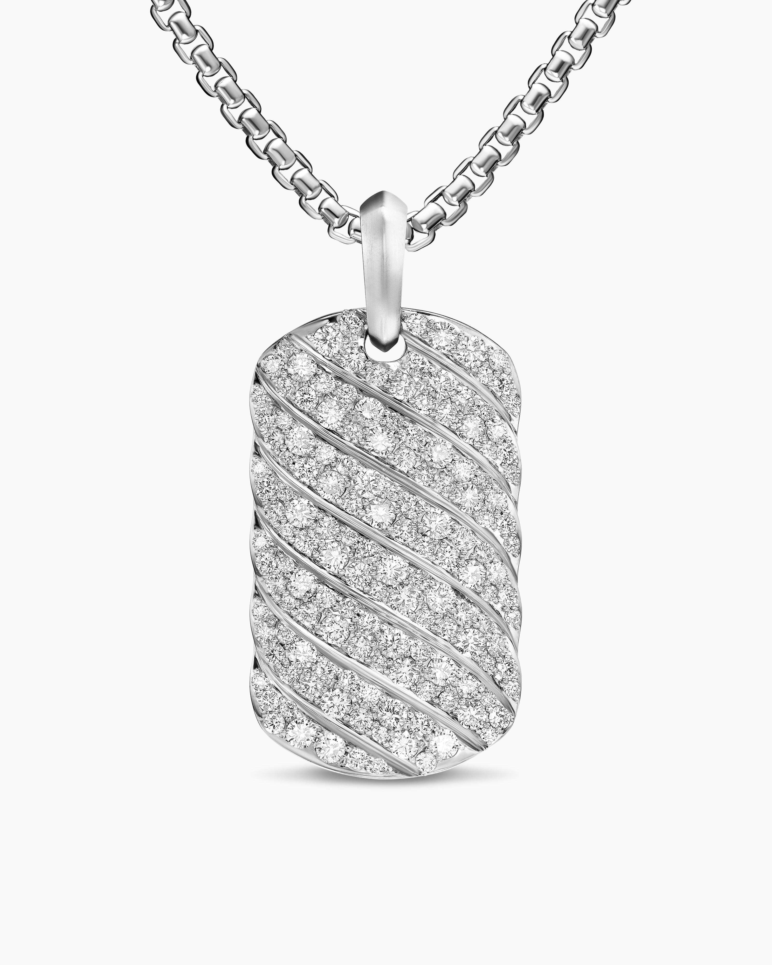 Bague Sculpted Cable en argent massif avec diamants, 35 mm homme 