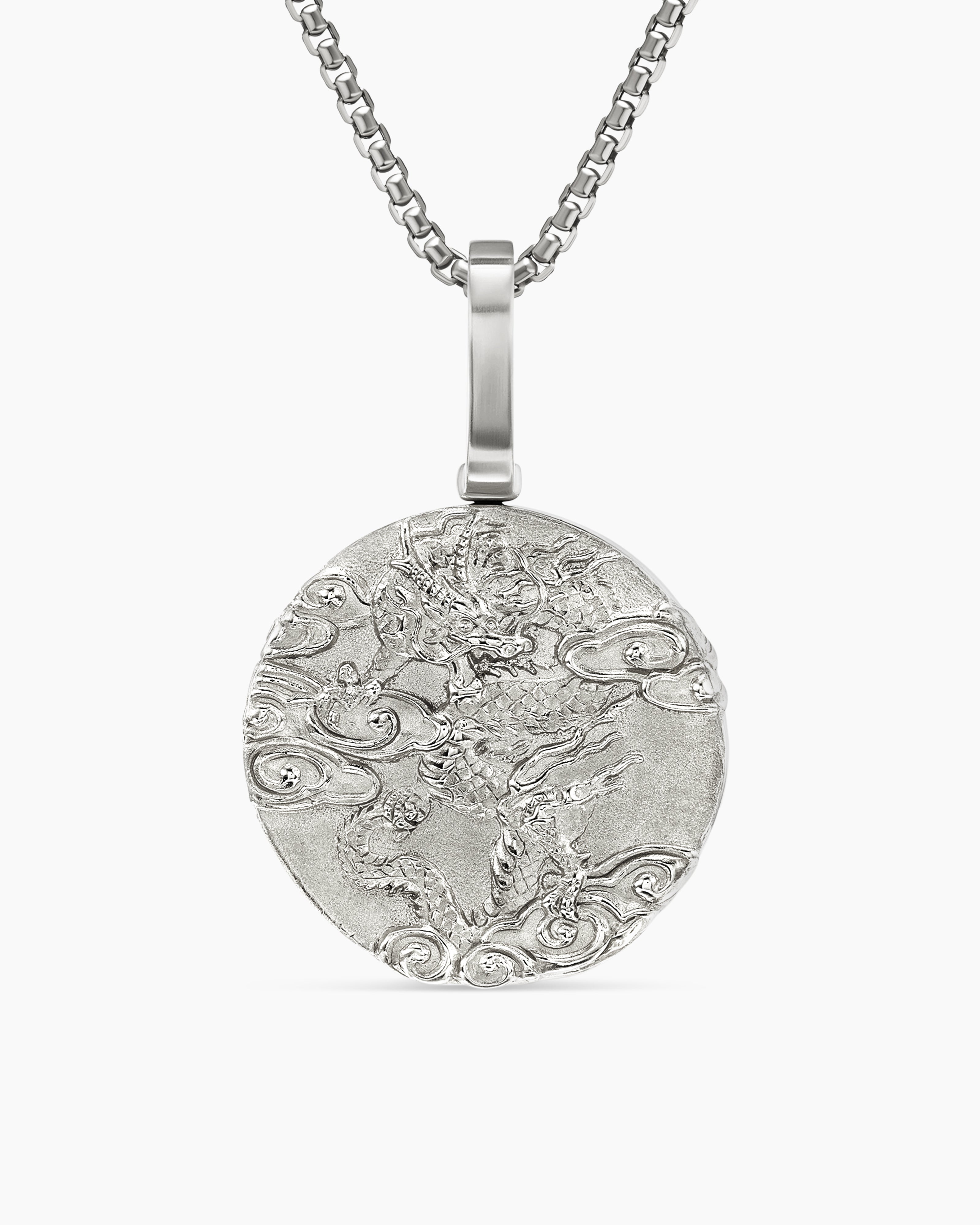 Amulette dragon en argent sterling