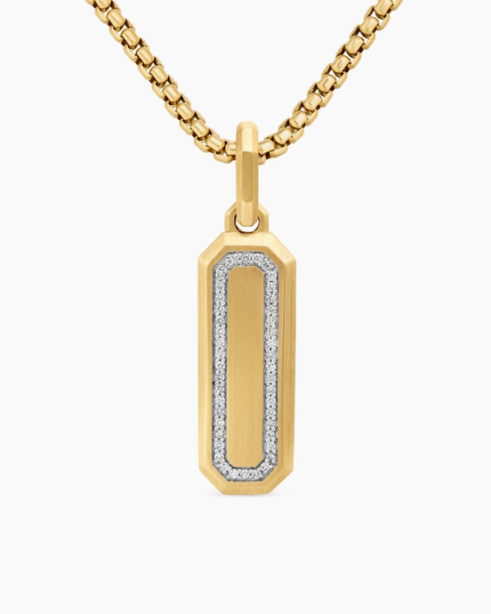 Streamline® Amulet in 18K Yellow Gold with Diamonds, 28mm