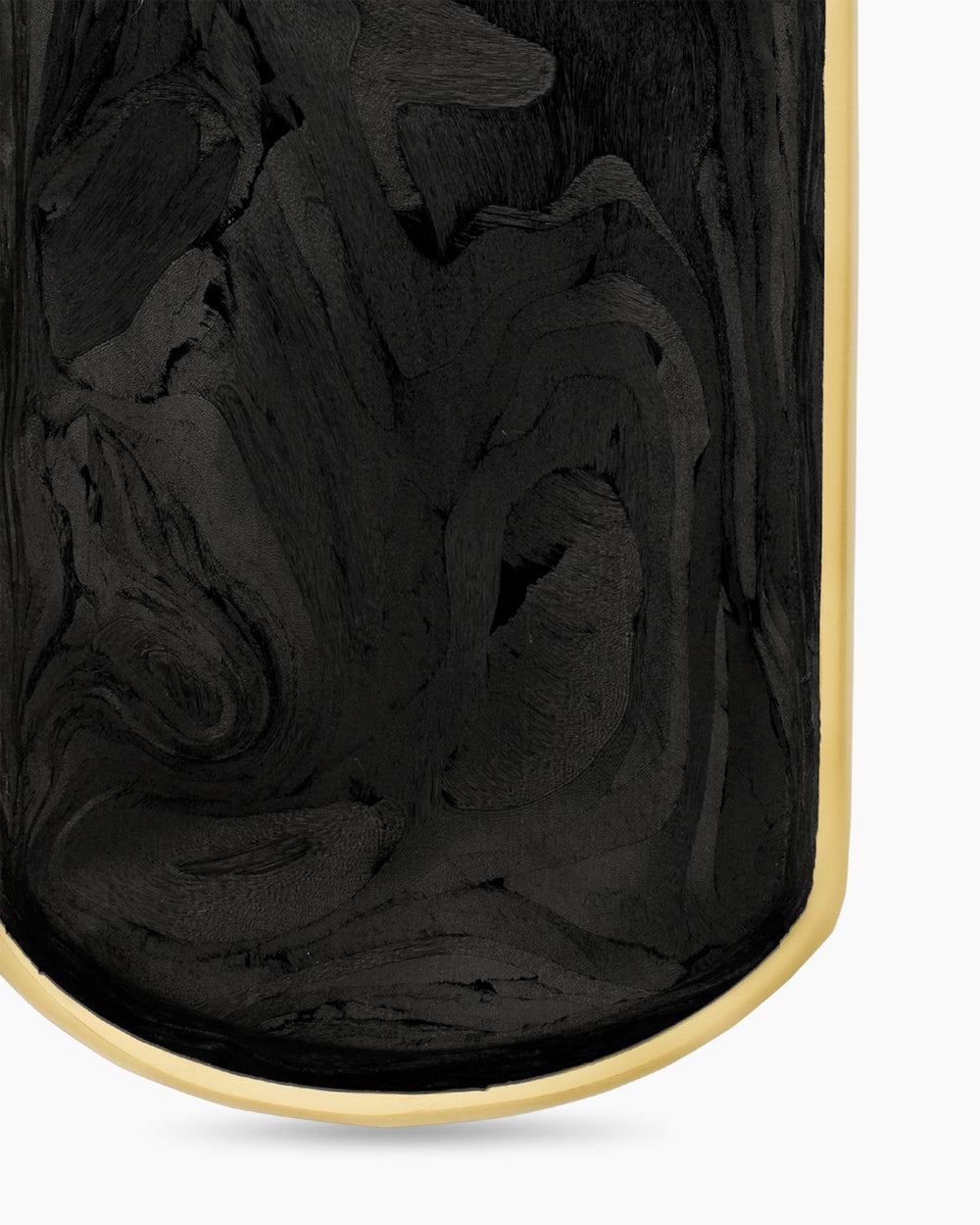 Mens Streamline® Tag in 18K Yellow Gold with Forged Carbon, 35mm