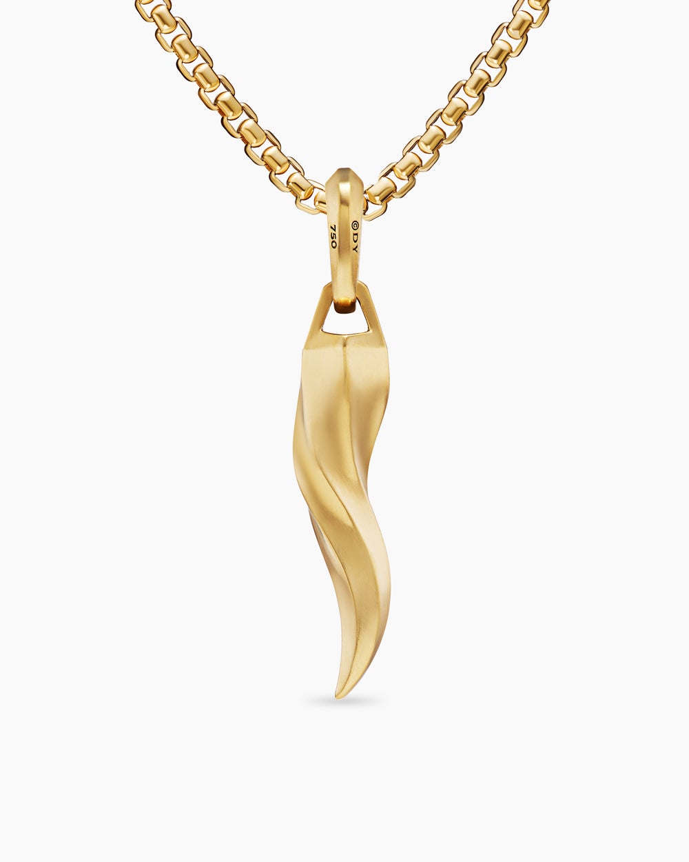 Mens Cornicello Amulet in 18ct Yellow Gold, 30mm