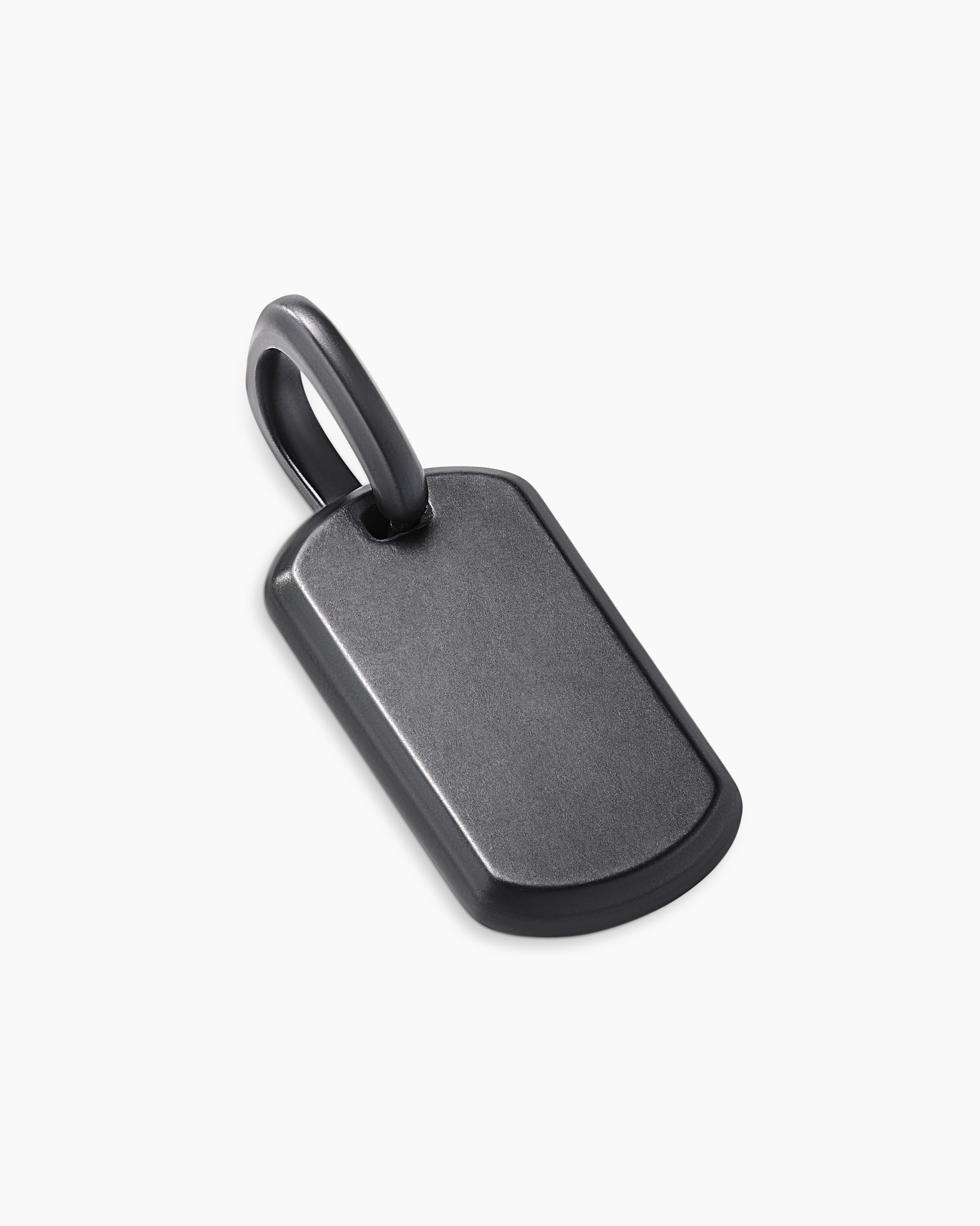 David Yurman Chevron Tag in Black Titanium, 21mm GLOBAL SHIPPING