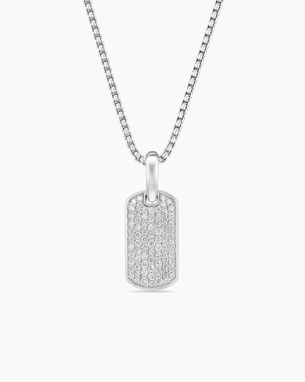 Médaille Chevron en argent sterling avec diamants, 21 mm hommes