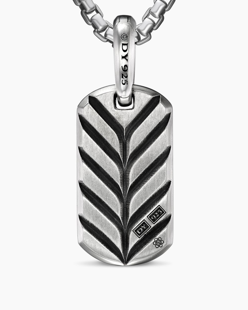 Médaille Chevron en argent sterling avec météorite, 21 mm hommes