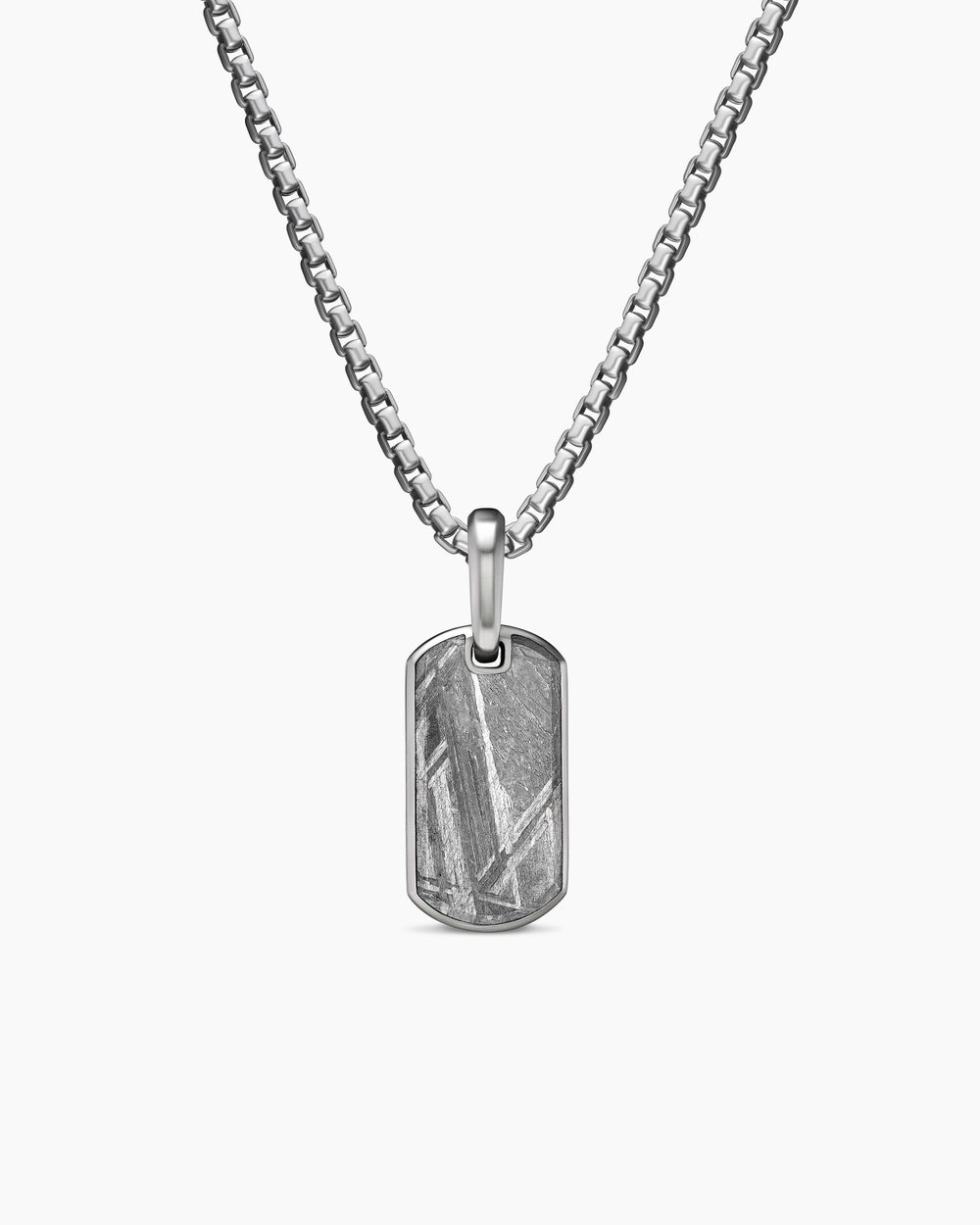 Médaille Chevron en argent sterling avec météorite, 21 mm hommes