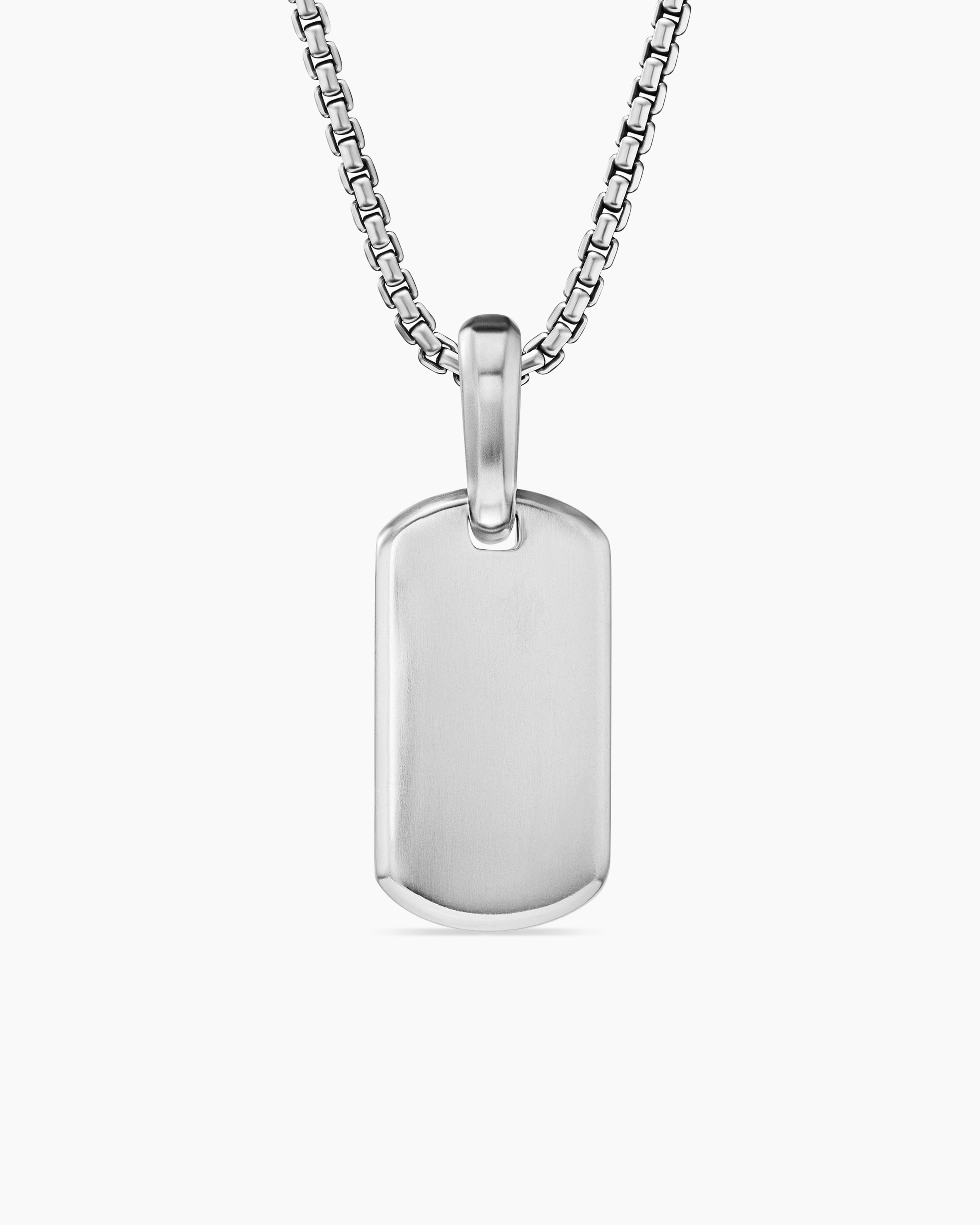 Mens Chevron Tag in Sterling Silver, 21mm