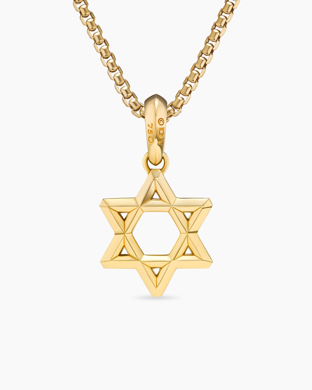 Pendentif Étoile de David en or jaune 18 carats avec diamants, 19 mm homme