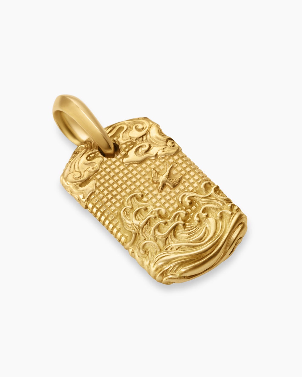 Médaille Waves avec or jaune 18 carats, 27 mm hommes