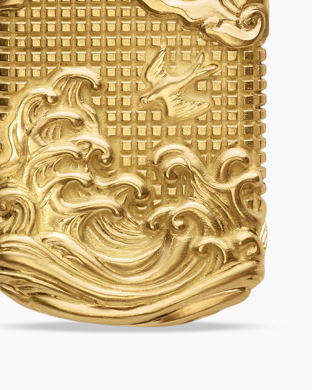 Médaille Waves avec or jaune 18 carats, 27 mm hommes