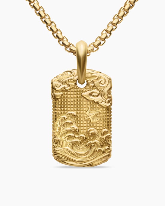 Médaille Waves avec or jaune 18 carats, 27 mm