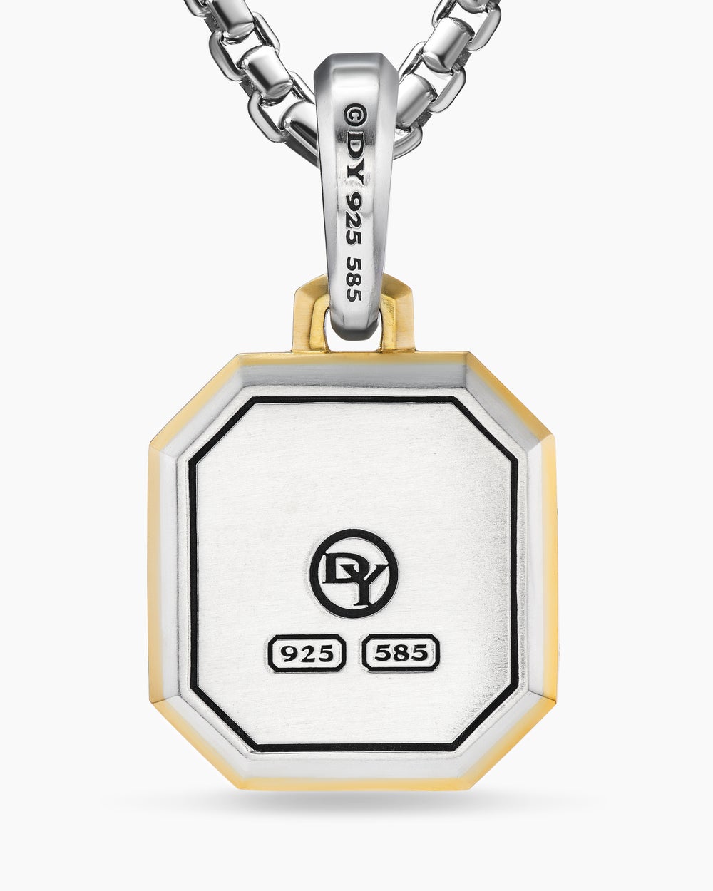 Amulette lettre C en argent sterling avec or jaune 14 carats, 17 mm hommes