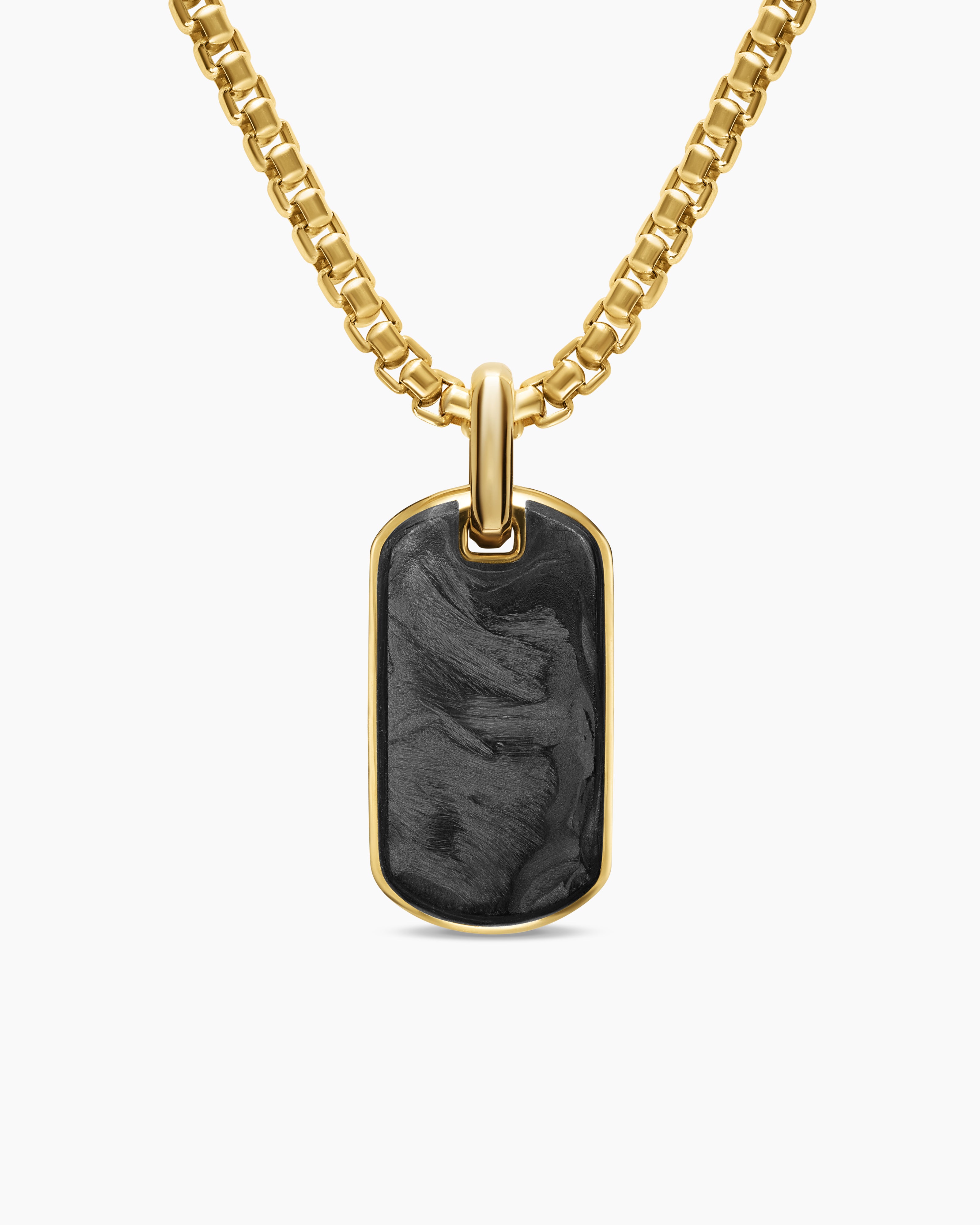 Mens Streamline&reg; Tag in 18K Yellow Gold with Forged Carbon, 21.2mm