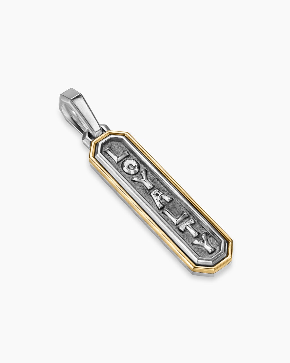 Mens Loyalty Amulet in Sterling Silver with 14K Yellow Gold, 35mm