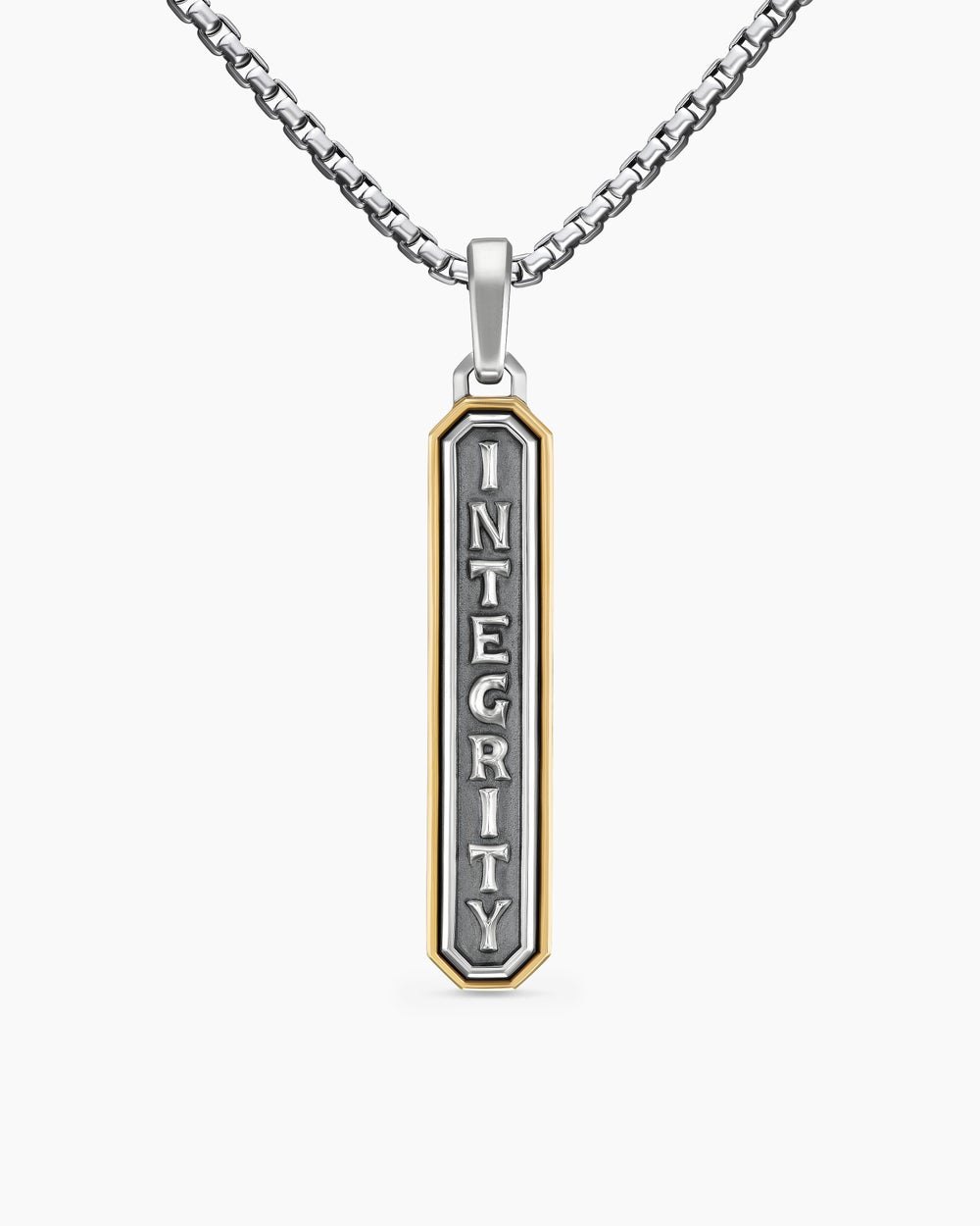 Amulette Integrity en argent massif et or jaune 14 carats, 43 mm homme