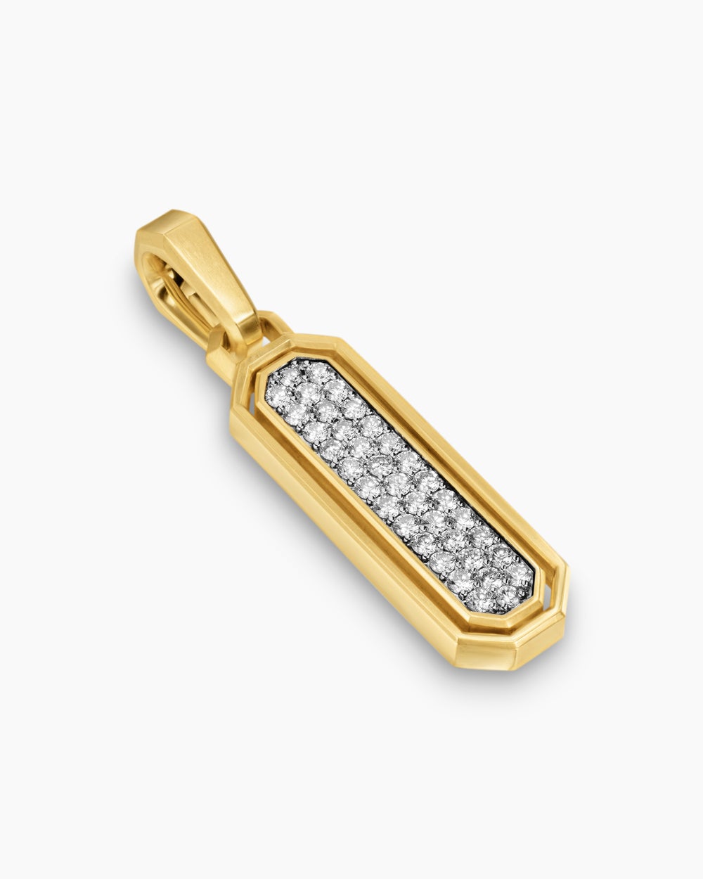 Mens Streamline® Inlay Amulet in 18ct Yellow Gold with Black Onyx and Diamonds, 30.7mm