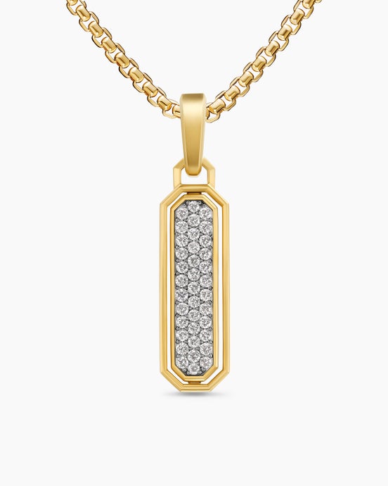 Amulette incrustée Streamline® en or jaune 18 carats avec onyx noir et diamants, 30,7 mm