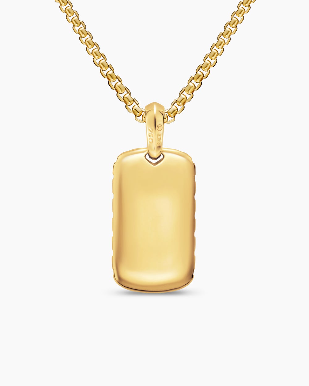 Mens Chevron Tag in 18K Yellow Gold with Nephrite Jade, 27mm