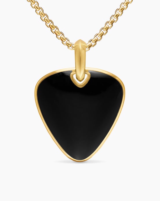 Streamline® Pick Amulet in 18K Yellow Gold with Black Onyx, 31mm