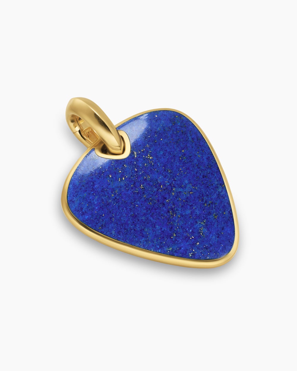 Mens Streamline® Pick Amulet in 18K Yellow Gold with Lapis, 31mm