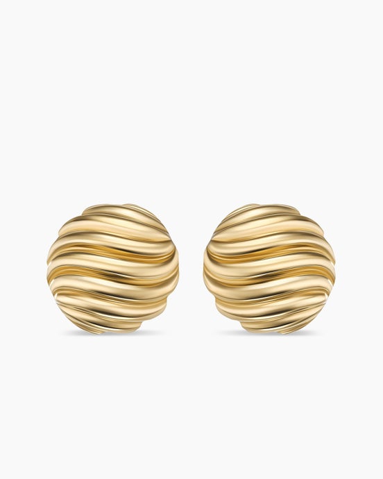 Clous d’oreilles Sculpted Cable en or jaune 18 carats, 14 mm