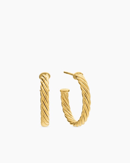 Créoles Cablespira® en or jaune 18 carats, 3/4 po