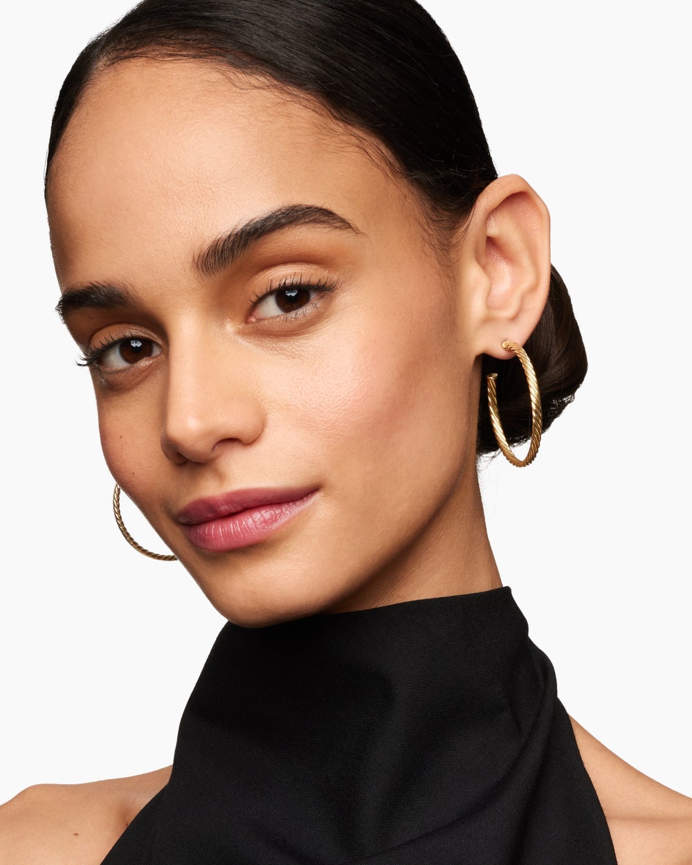 Womens Cablespira® Hoop Earrings in 18K Yellow Gold, 1.5in