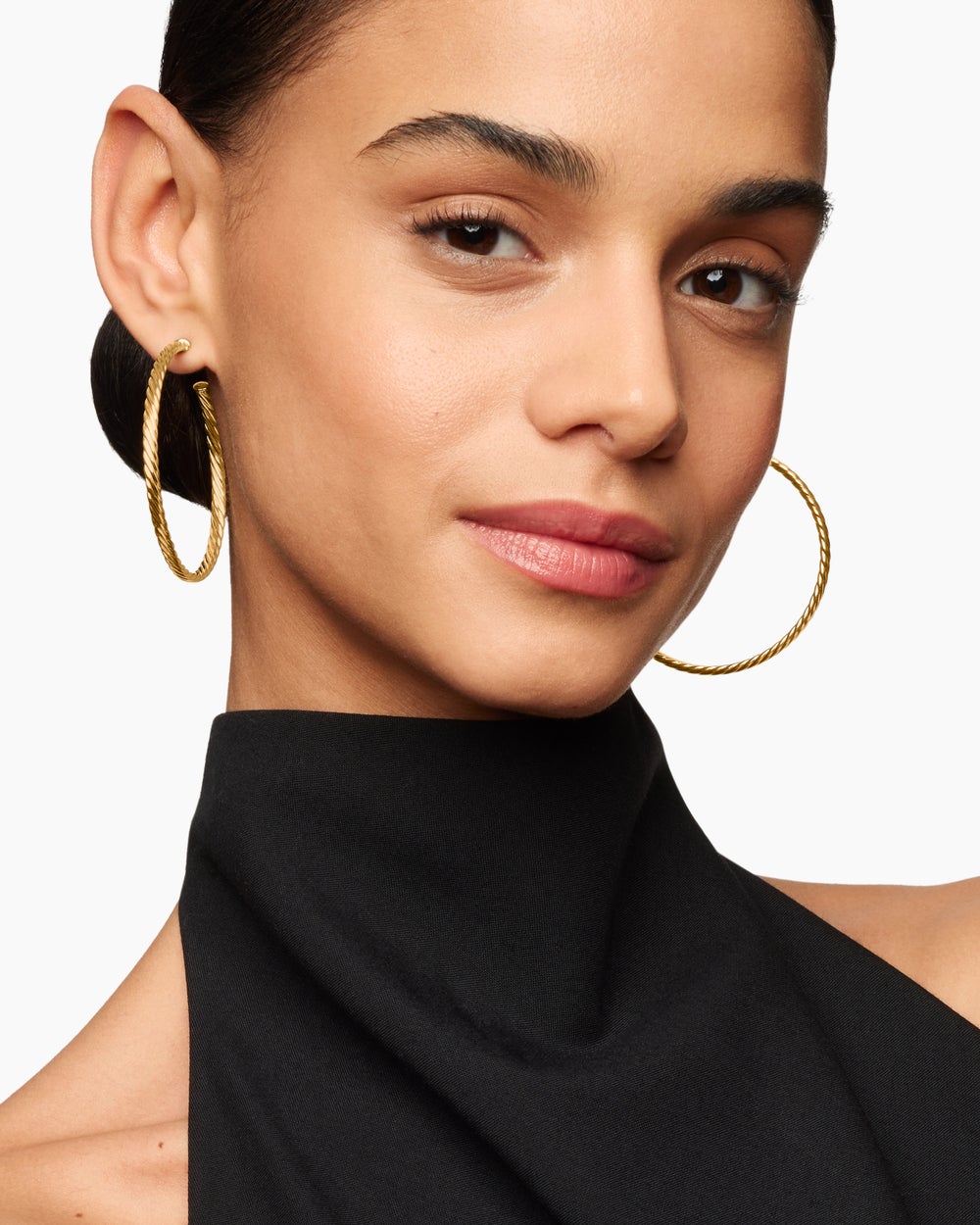 Womens Cablespira® Hoop Earrings in 18K Yellow Gold, 2in