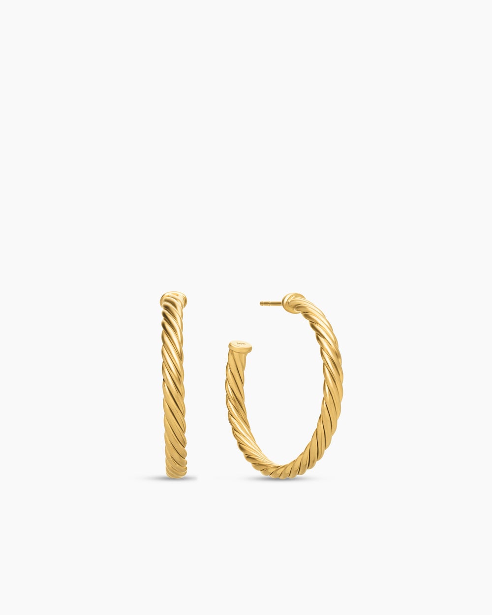 Womens Cablespira® Hoop Earrings in 18K Yellow Gold, 1in