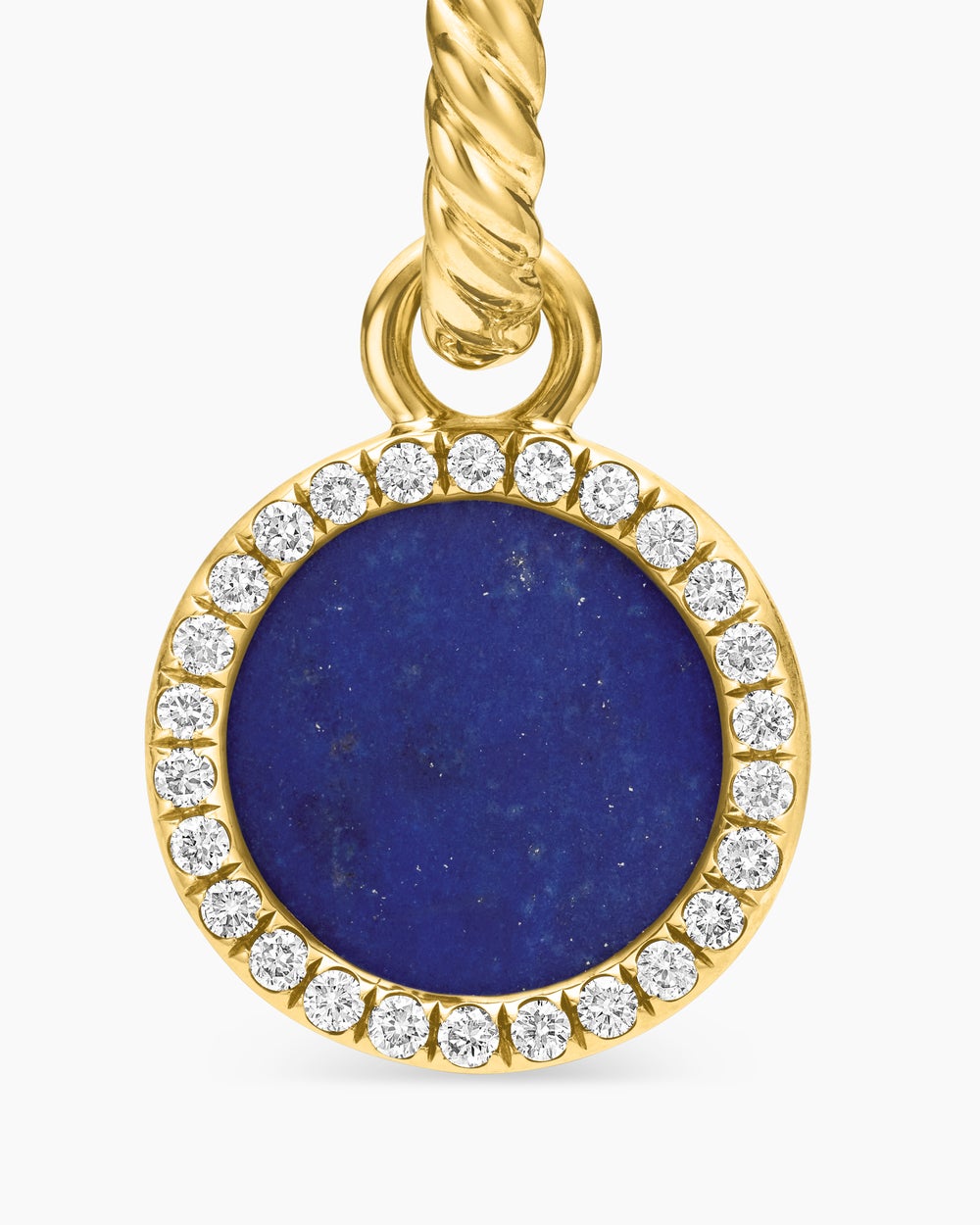 Womens Petite DY Elements® Drop Earrings in 18K Yellow Gold with Lapis and Diamonds, 22.6mm