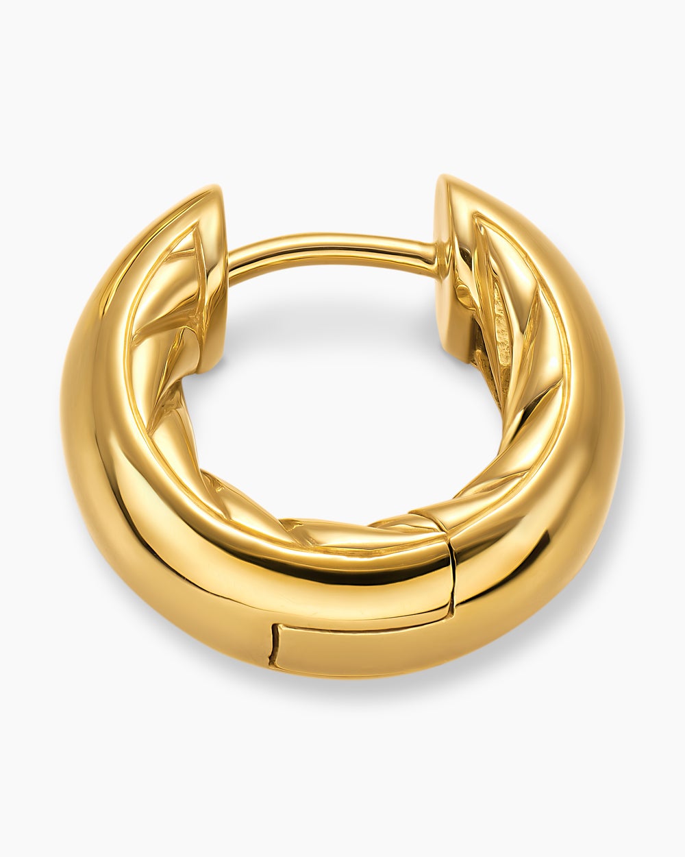 Womens DY Mercer® Micro Hoop Earrings in 18K Yellow Gold, 13.4mm