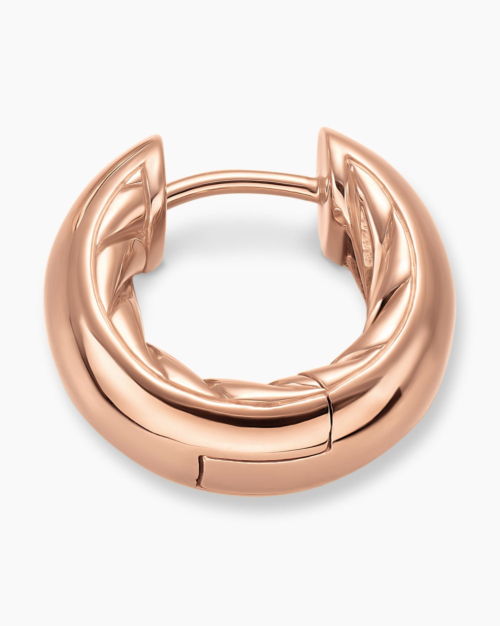 Womens DY Mercer® Micro Hoop Earrings in 18K Rose Gold, 13.4mm