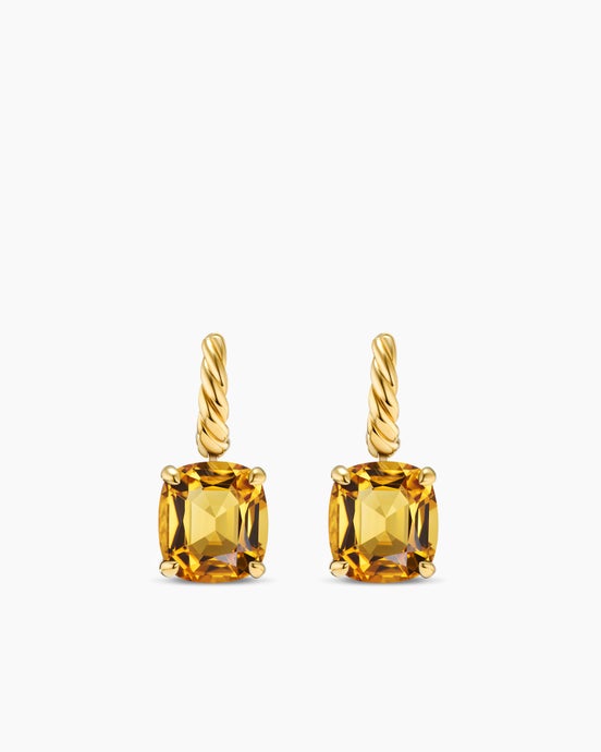 Marbella Drop Earrings in 18K Yellow Gold with Citrine, 11mm