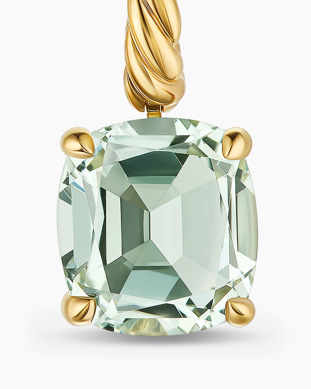 Womens Marbella Drop Earrings in 18K Yellow Gold with Prasiolite, 11mm