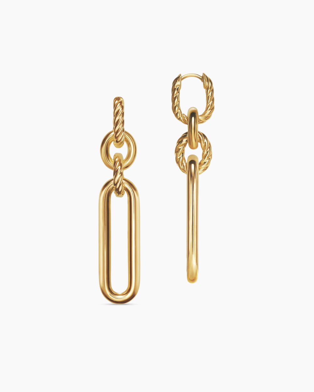 Boucles d’oreilles pendantes à maillons doubles Lexington en or jaune 18 carats, 53,5 mm pour femmes