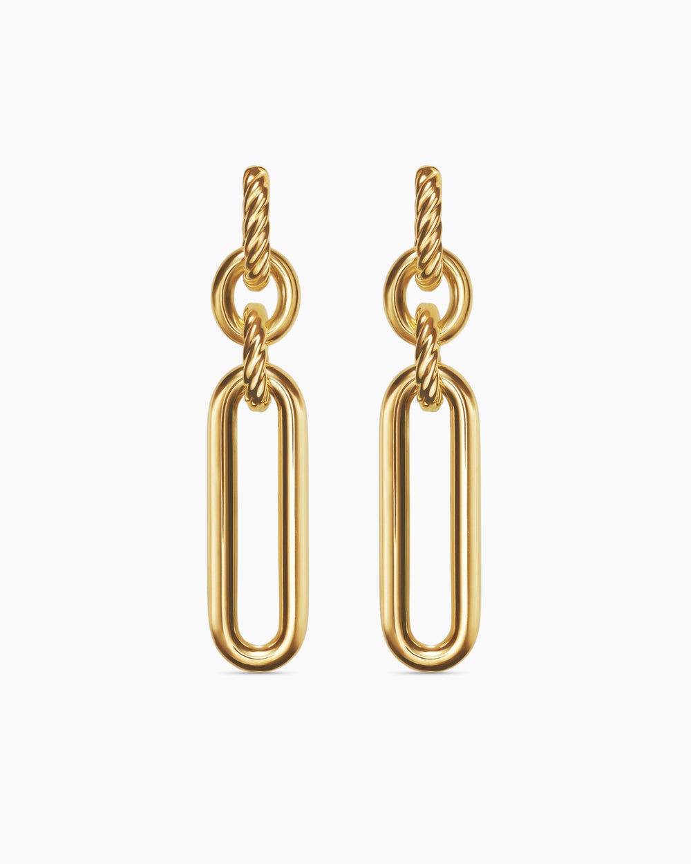Boucles d’oreilles pendantes à maillons doubles Lexington en or jaune 18 carats, 53,5 mm pour femmes