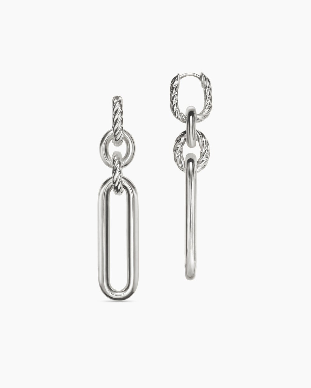 Boucles d’oreilles pendantes à maillons doubles Lexington en argent sterling, 53,5 mm pour femmes