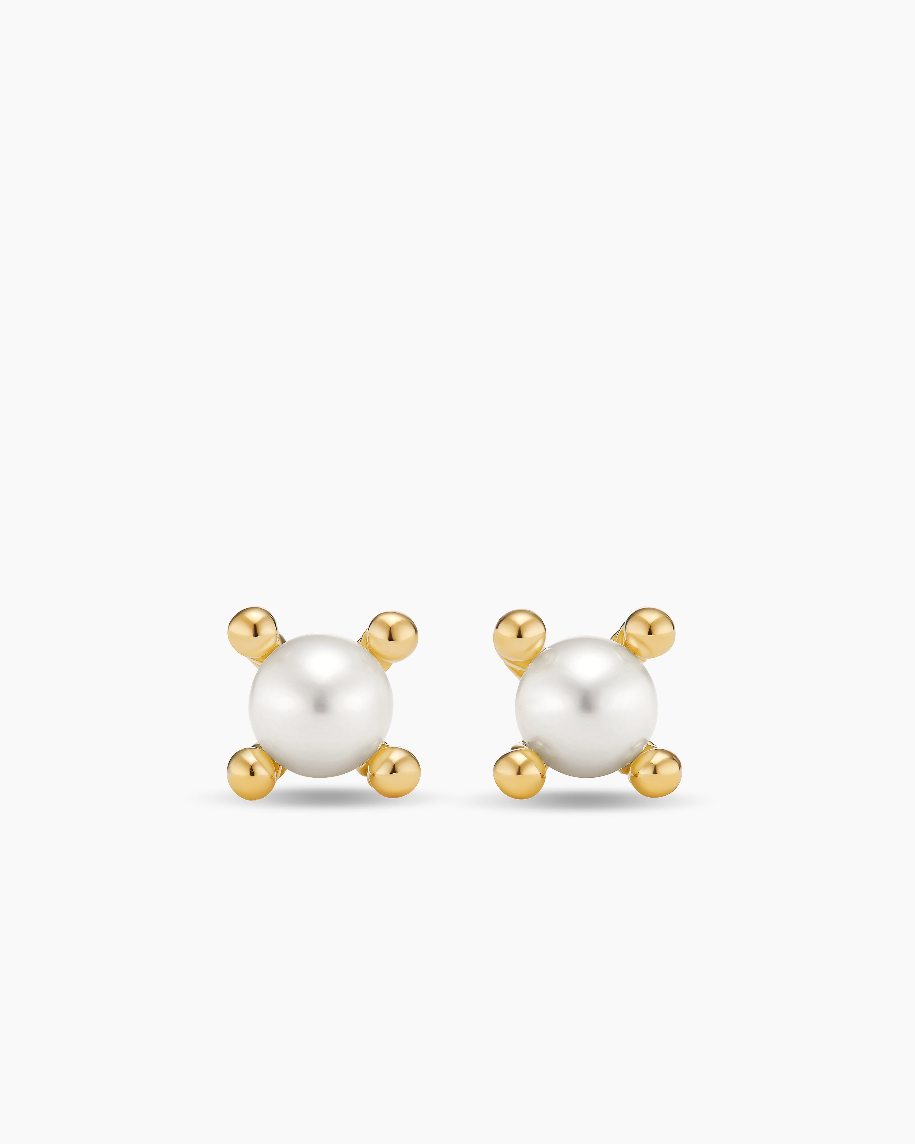 Womens Petite Modern Renaissance&reg; Pearl Stud Earrings in 18K Yellow Gold, 5.5mm
