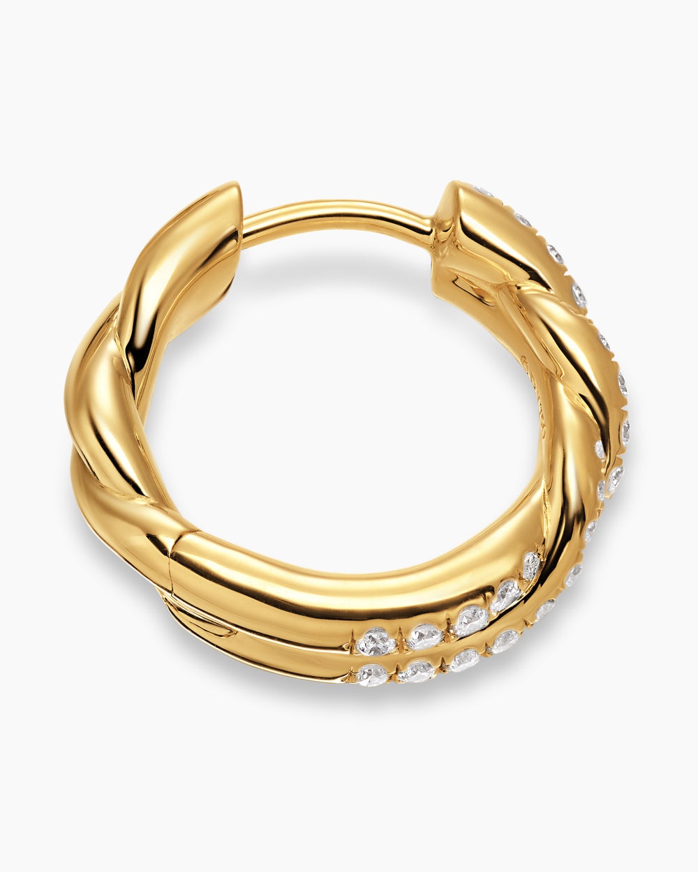 Womens Wisteria® Hoop Earrings in 18K Yellow Gold with Diamonds, 16mm
