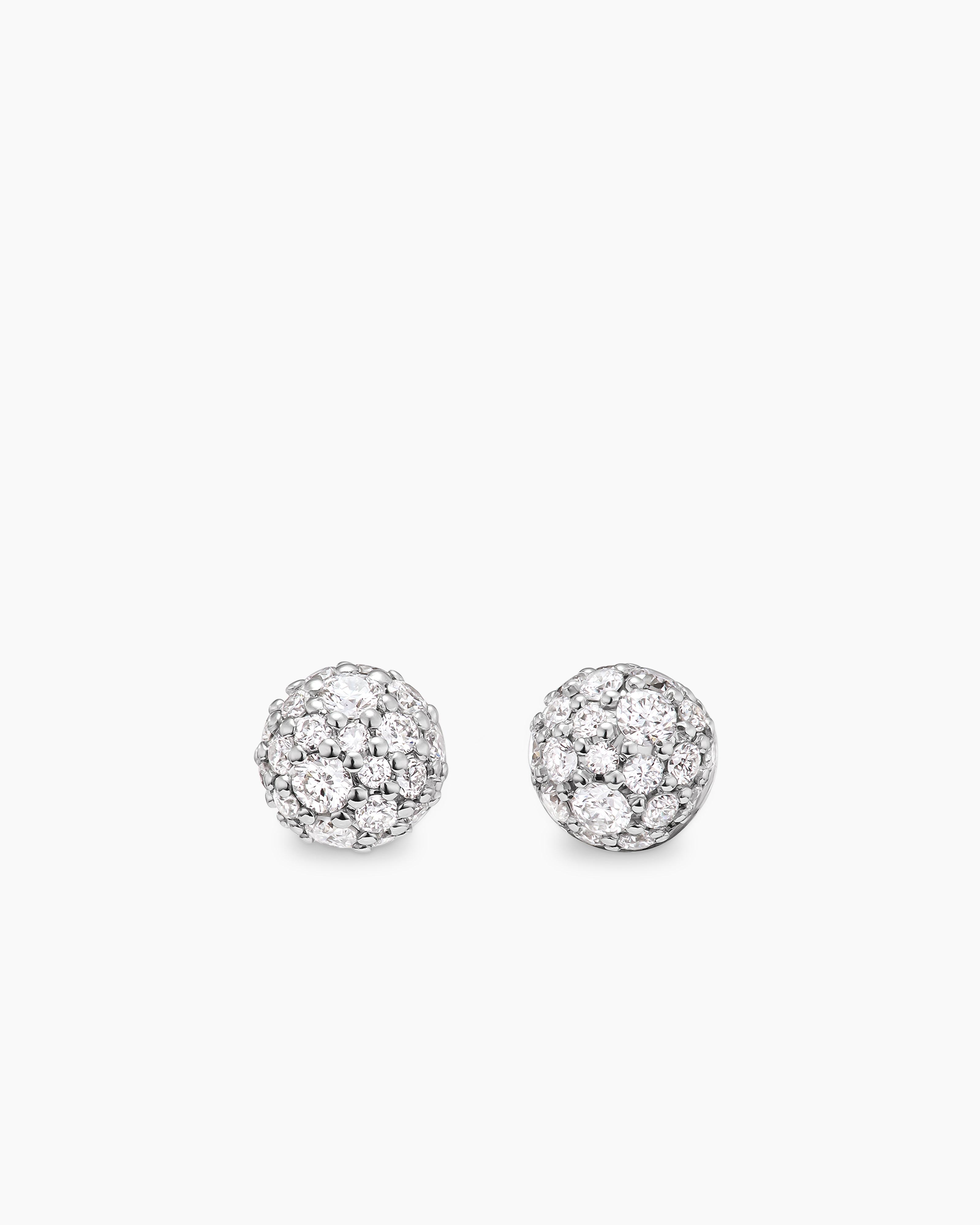 Clous d&rsquo;oreilles Petite Pav&eacute; en or jaune 18 carats avec diamants, 4,5 mm femme 