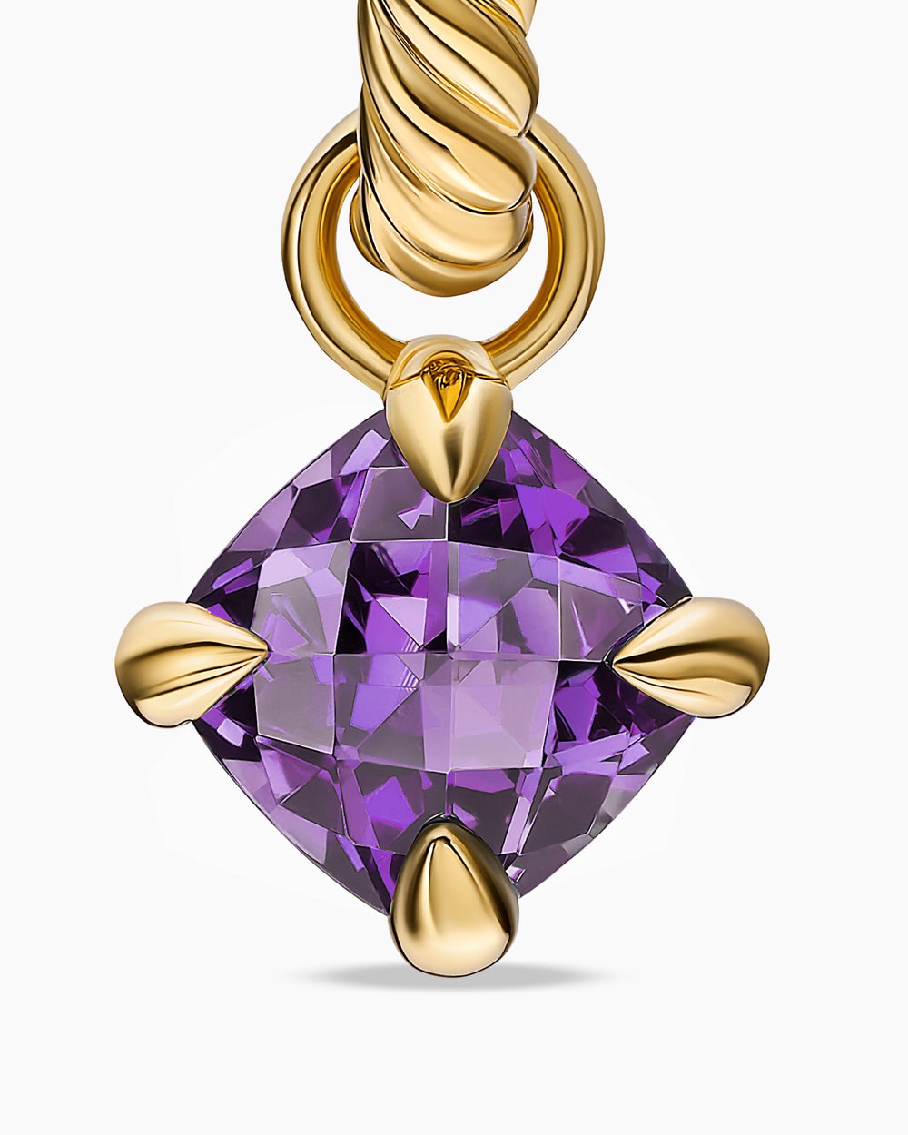 Womens Micro Chatelaine® Drop Earrings in 18K Yellow Gold with Amethyst, 5mm