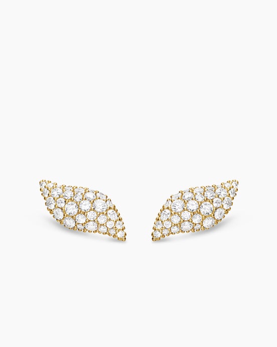 Clous d’oreilles Petite Pavé en or jaune 18 carats avec diamants, 10,6 mm