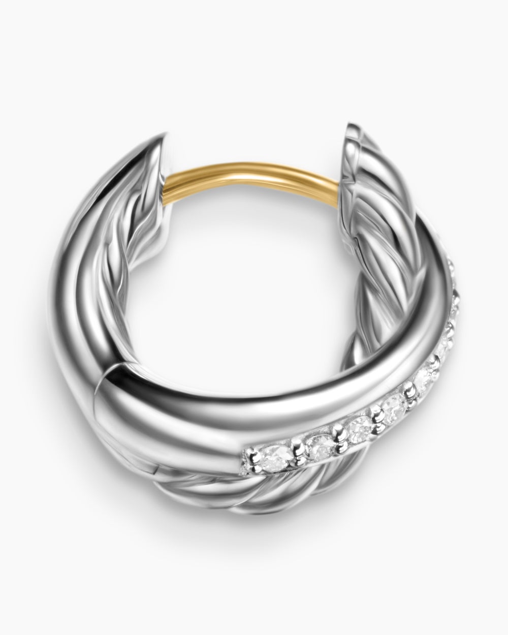 Créoles Crossover en argent sterling avec diamants, 26,5 mm pour femmes