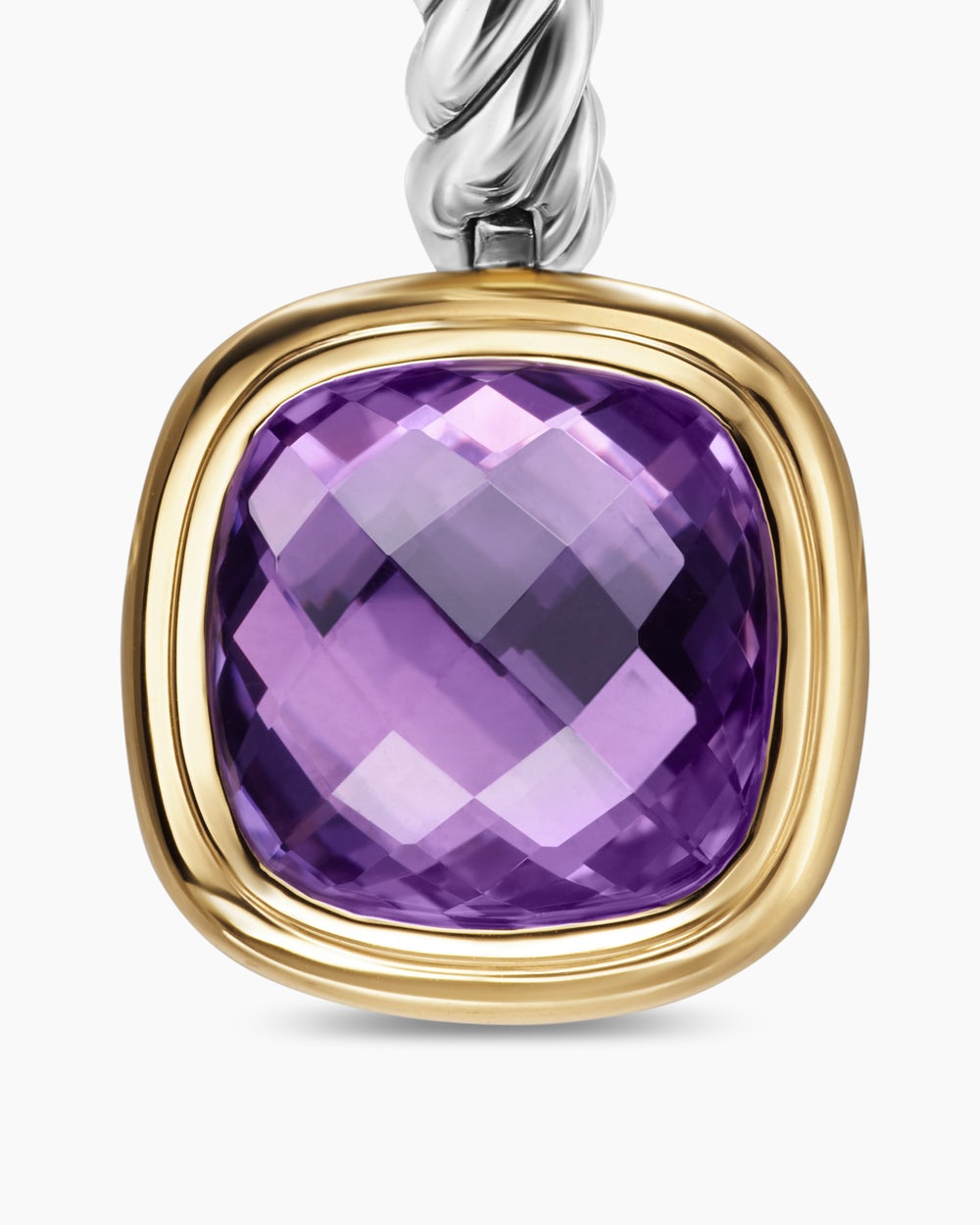Womens Albion® Drop Earrings in Sterling Silver with 18K Yellow Gold and Amethyst, 10mm