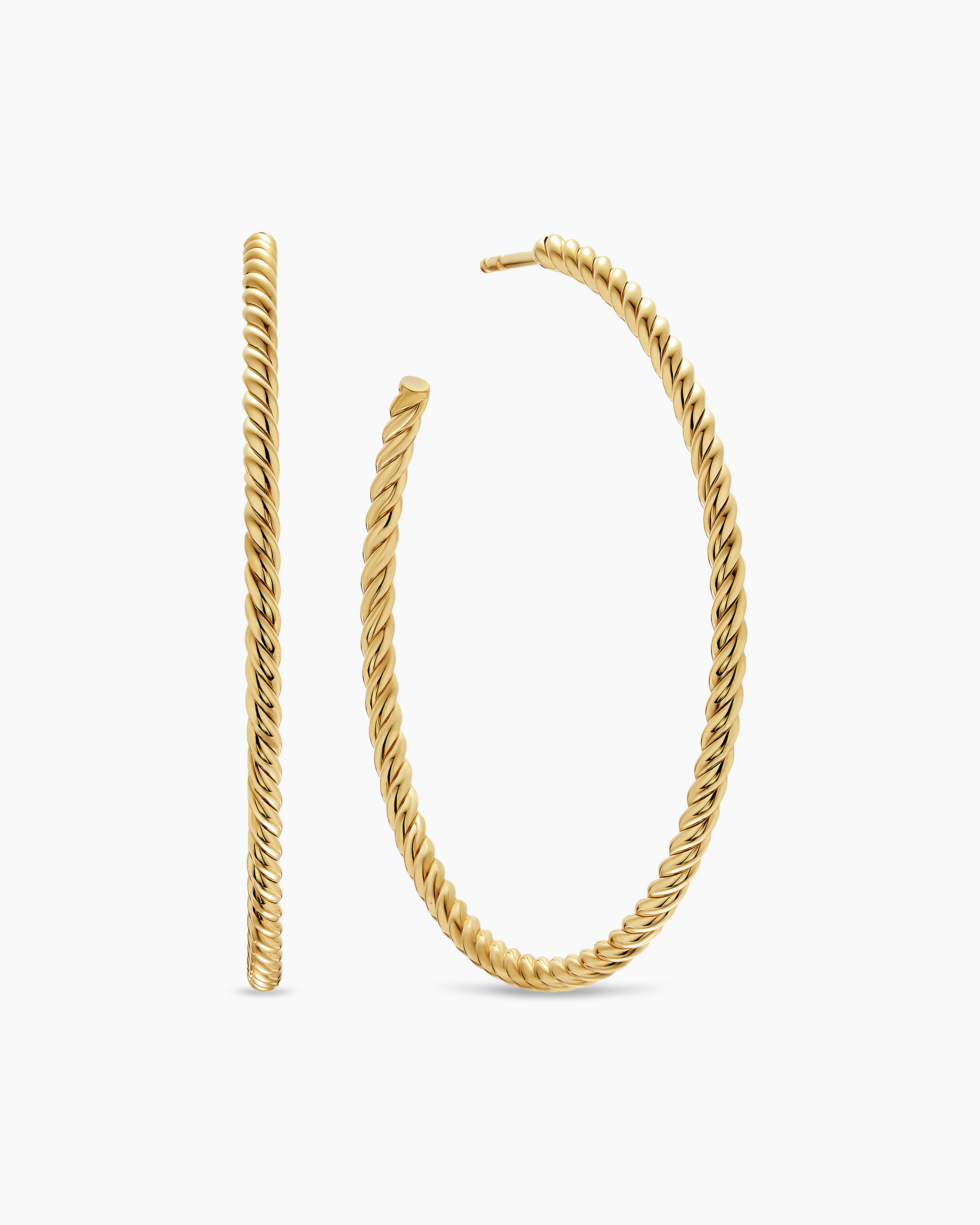 Womens Cablespira&reg; Hoop Earrings in 18ct Yellow Gold, 42.3mm