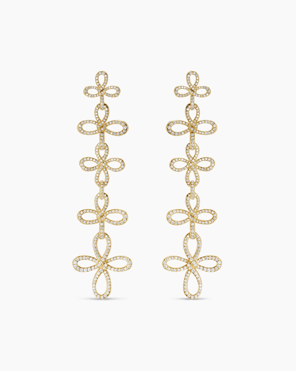 Womens Wisteria® Statement Earrings in 18K Yellow Gold with Diamonds, 90mm